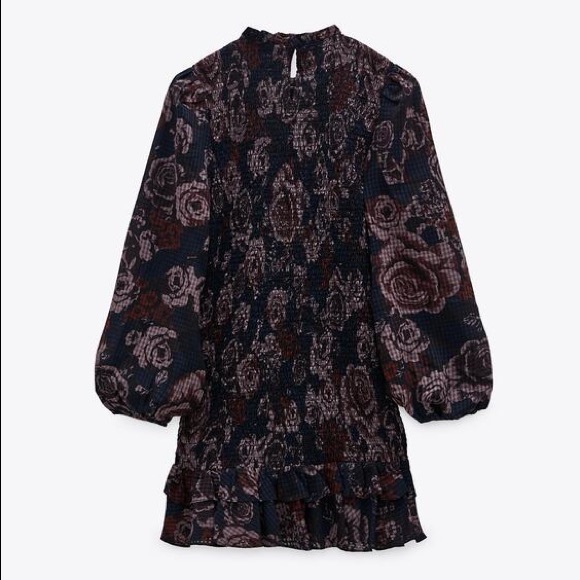 Zara Smocked Mini Dress Size XS - Picture 2 of 5
